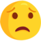 Worried Face emoji on Messenger